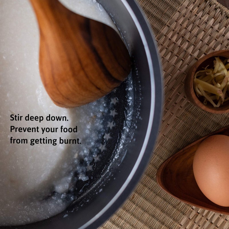 FAAY 13.5â€ Left-Handed Corner Wooden Spoon â€“ Angled Teak Cooking Utensil for Left-Hand Use, Ergonomic Scraper & Stirring Spoon, Handcrafted Thai Teak, Safe for Nonstick Cookware - Image 5